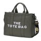 thumbnail image 4 of Bolsa bandolera de lona con estampado de letras, de hombro para mujer de arte simple (verde militar) Likrtyny Para Estrenar, 4 of 9