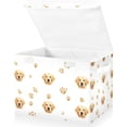 thumbnail image 2 of Adorable Cute Dog Face with Paw Print Foldable Storage Bins with Lids Handles Collapsible Storage Containers Tote Boxes 16.5 x 12.6 x 11.8 inches, 2 of 7