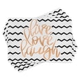 thumbnail image 1 of Ambesonne Live Laugh Love Place Mats Set of 4, Chevron Art, Standard Size, Black White and Peach, 1 of 6