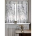 thumbnail image 4 of Contemporary Grey Tree Curtains 45 Inch Length, Sheer Curtains for Bedroom Living Room Window Abstract Art Oil Paiting Rod Pocket Voile Drapes Kitchen Curtains Small Half Window 42"x45" 2 Panels, 4 of 6