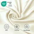 thumbnail image 4 of Lidoloka Luxury Bamboo Bed Sheets Set Queen 4 Pcs for Adult,Soft&Cool,16" Deep Pocket,Cream White, 4 of 7