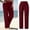Wine, variant on Womens Daily Home Outdoor Elastic Waist Side Pockets Trousers Casual Pants Fashions Women Women's Warm up Pants Business Casual Women Pants plus Size Casual Womens Pants with Pockets Womens Flax Pants