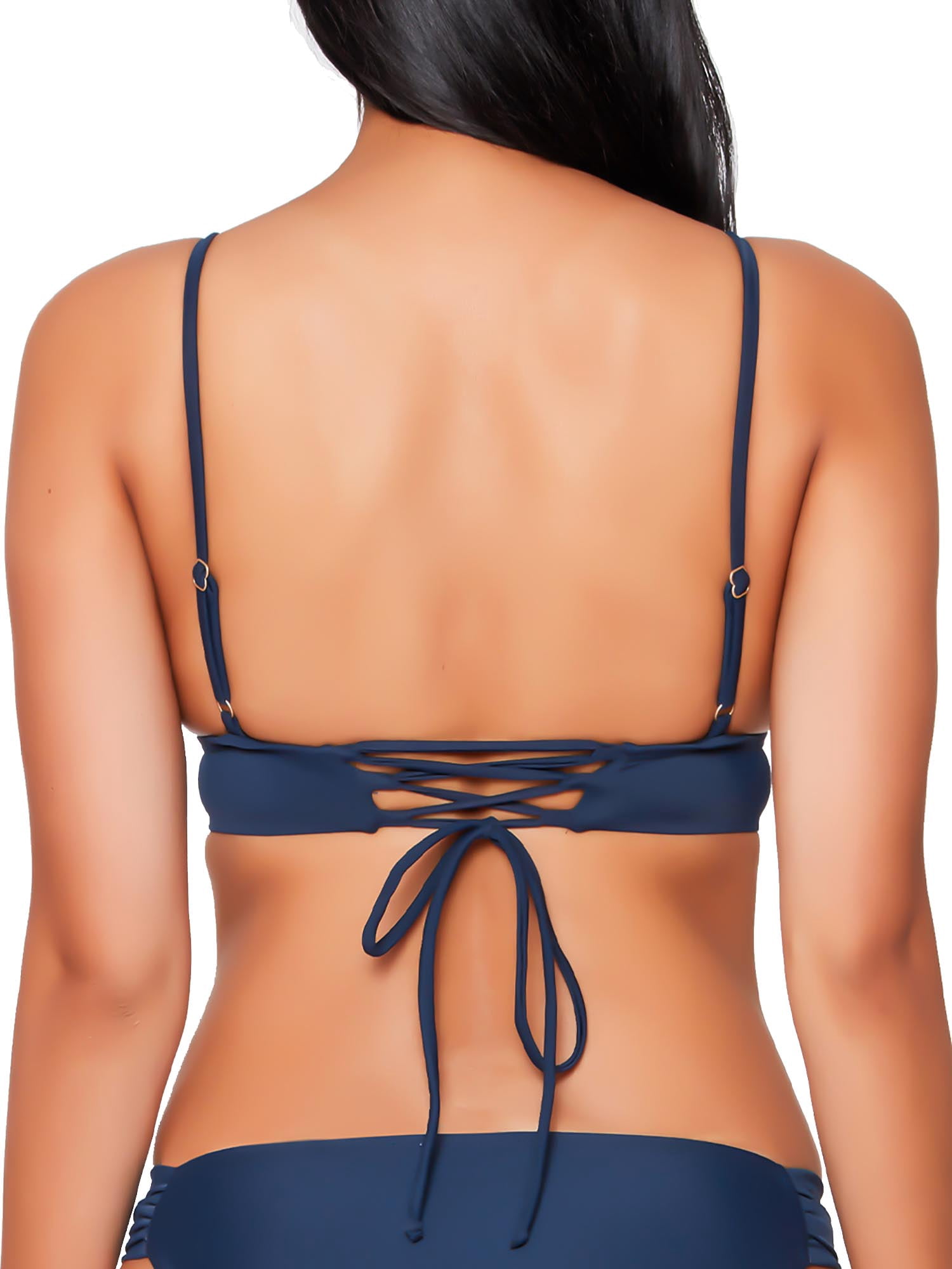Js Jessica Simpson Womens Long Triangle Cami Swimsuit Top
