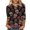 #126-Multicolor, variant on Craaazy Halloween Printed Shirt For Women Round Neck 3/4 Sleeve T-Shirt Loose Halloween Featival Tops Gifts For Women