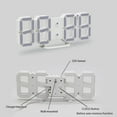 thumbnail image 3 of Abbracc Digital 3D USB LED Wall Clock 12/24Hours Alarm Multi Color White+Blue, 3 of 7