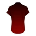 thumbnail image 6 of Ombre Color Comfort Blouse for Women Short Sleeve V Neck 1/4 Button Henley Tee Dressy Fitted Basic T-shirts, 6 of 6