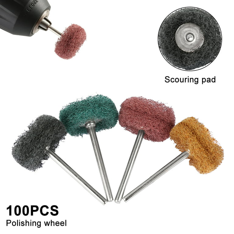 SHININGEYES Polishing Wheel for Drill 4 Pack, Buffing Wheel Polisher Kit with 1/4 Hex Shafts for Dremel Tools