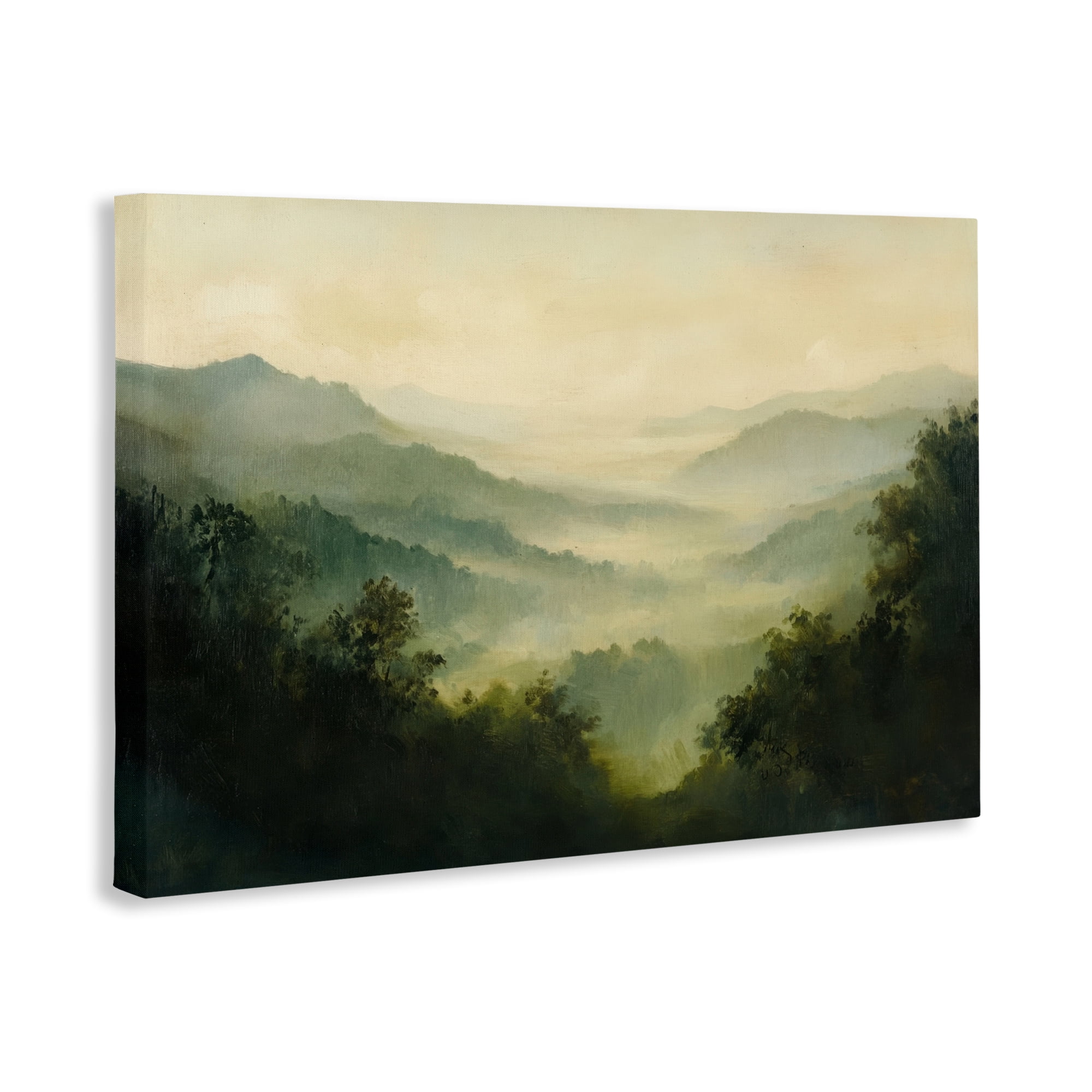 Through The Haze Landscape Canvas Wall Art, design by Petal Prints Design