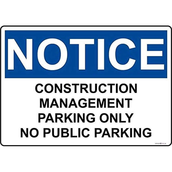 Indication Warning Sign Notice Construction Management Parking Only No Public Parking Wall Art Outdoor Indoor 12x16 Inches New Metal tin Sign
