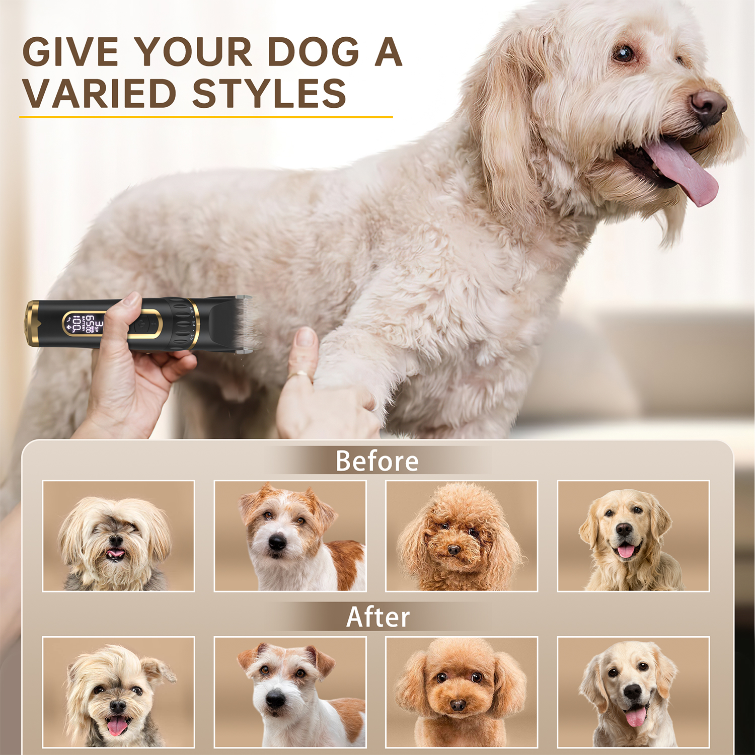 Cshidworld Dog Grooming Clipper Kit, Rechargeable photo 4