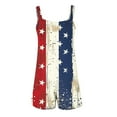thumbnail image 7 of Women's American Flag Cotton Linen Jumpsuits 2025 Summer Wide Leg Short Romper with Adjustable Straps, Patriotic Casual Vacation Outfits, 7 of 7