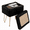 Black, variant on Vanity Storage Ottoma, Faux Fur Footrest Stool for Makeup with Gold Hairpin Legs, Padded Vanity Seat for Living Room & Bedroom, Gray