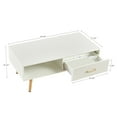 thumbnail image 5 of GZXS 41 Inch Rectangle Coffee Table with Storage Drawer & Open Shelf, Solid Wood Legs, Stylish Living Room Furniture, White, 5 of 9