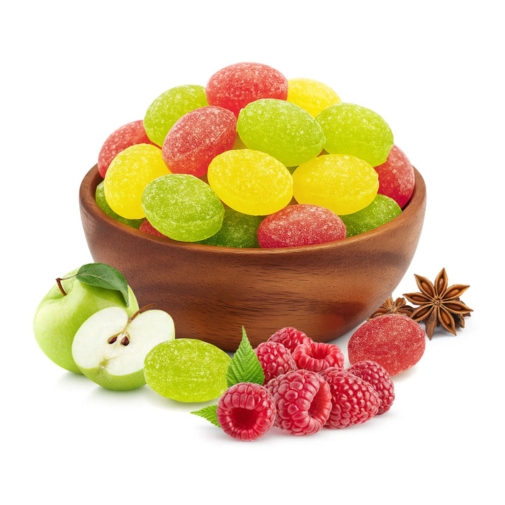 NY SPICE SHOP Assorted Sanded Fruit Drops - 3 Pound - Old Fashioned Sanded Drops - Fresh Delicious Bulk Candy - Sanded Hard Candy - Sour Drops Candy - Tangy and Sweet Healthy Snacks