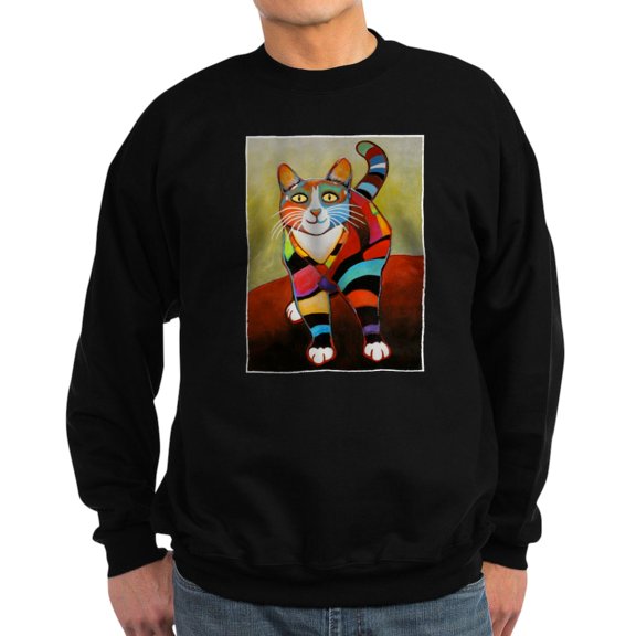 CafePress - New Cat Of Many Colors Sweatshirt (Dark) - Classic Crew Neck Sweatshirt