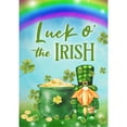 thumbnail image 2 of America Forever Gnome St Patricks Day House Flags 28" x 40" Double Sided Leprechaun Pot of Gold Holiday Luck of the Irish Seasonal Outdoor Yard St Patricks Day Decorations, 2 of 5