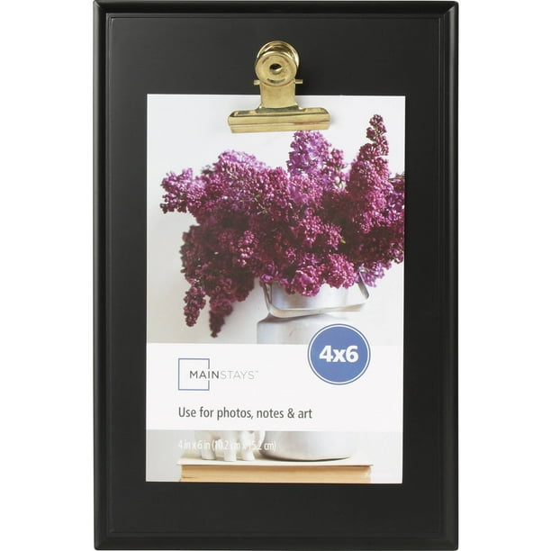 Mainstays 4x6 Clip Picture Frame, Black