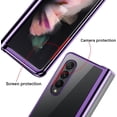 thumbnail image 3 of for Samsung Galaxy Z Fold 4 Case Plating Frame Electroplate Clear Luxury Elegant Case Camera Protector Soft TPU Shockproof Protective 3 PCS Anti-Skid Galaxy Z Fold 4 Case -Purple, 3 of 12