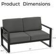 thumbnail image 2 of Royalcraft Patio Furniture Aluminum Outdoor Loveseat, All-Weather Patio Sofa Modern Metal Couch Chair with Removable, Water-Resistant Cushions, 2 of 9