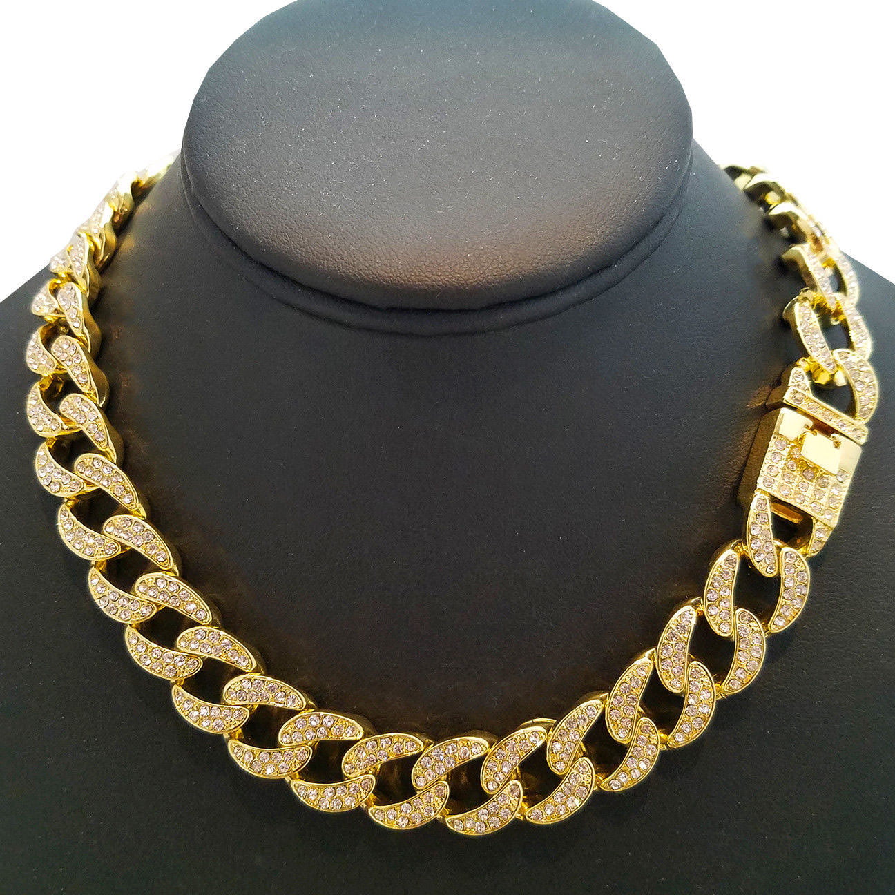 Real 14k Gold Filled Old School Hammered OS Cuban Curb Link Chain Necklace w/Box 