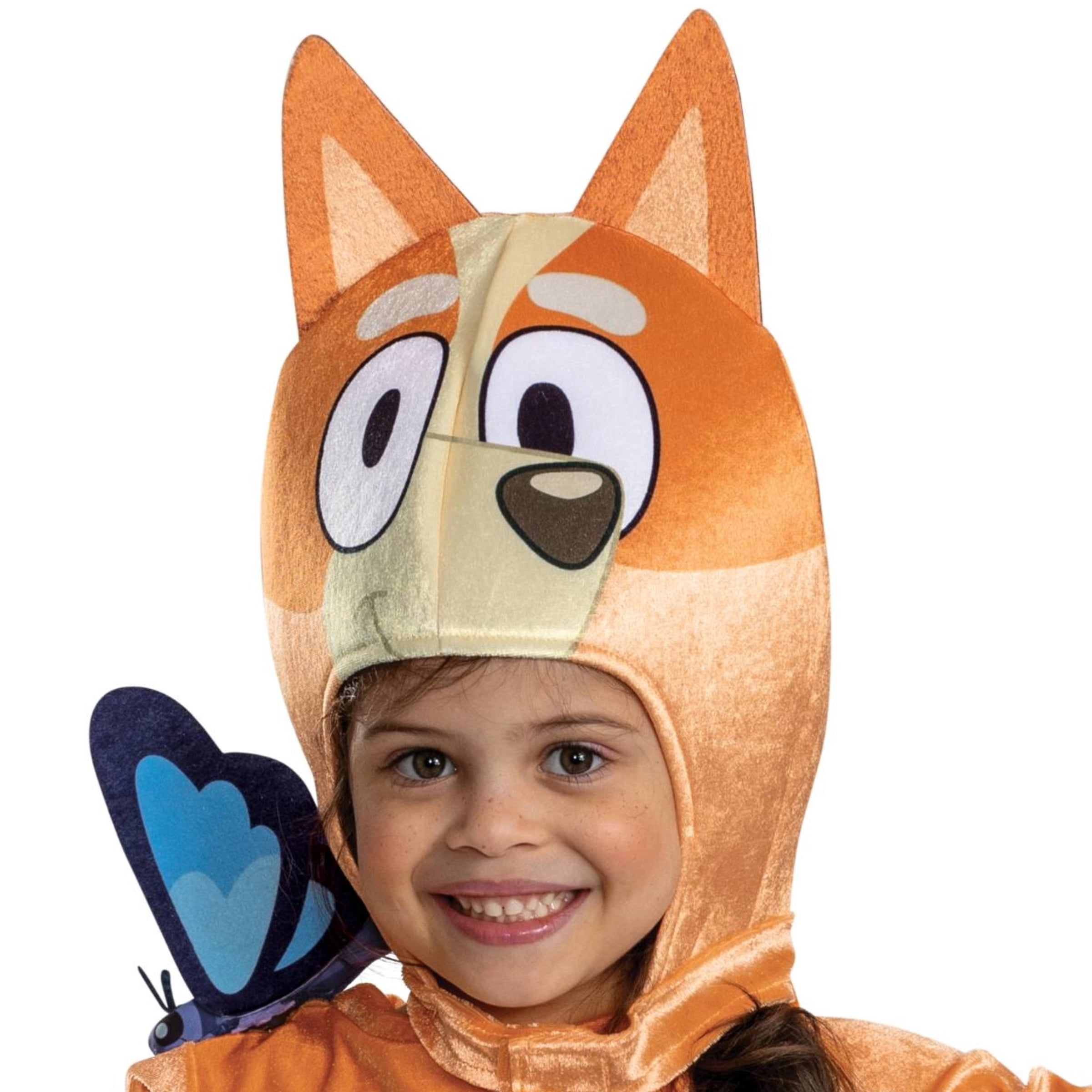 Bluey Bingo Halloween Costume for Children with Flappy Butterfly, Toddlers Size 2T, by Disguise