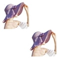 thumbnail image 3 of Maytalsory 1/2/3/5 Stylish Women Sun Hat With Bowknot Effective Sun Protection And Easy To light purple 2PCS, 3 of 6