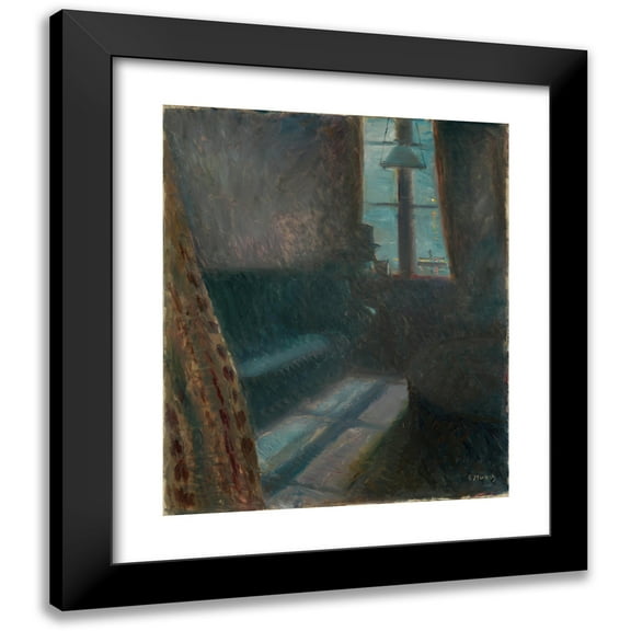 Edvard Munch 12x14 Black Modern Framed Museum Art Print Titled - Night in Saint-Cloud (1890)