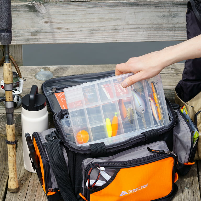 Ozark Trail Outdoor Equipment Medium Soft-Sided Fishing Tackle Bag, Orange  