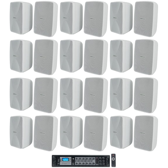 Rockville 70v Commercial Amplifier w/Bluetooth (24) 4" Speakers For Bar/Hotel