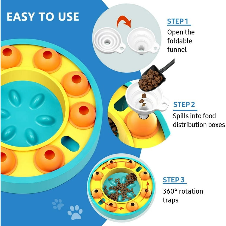Aluckmao Dog Puzzle Toys Slow Feeder, Interactive Dog Toys Treat Dispenser,  Dog Enrichment Toys Food Dispensing (Push)