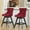 WINE RED, variant on S-HOME Leisure Style Swivel Bar Stools with Chrome Nailhead Trim and Wooden Legs Set of 2 for Modern Dining, Light Blue