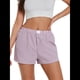 thumbnail image 2 of Pantalones Cortos de Pijama A Cuadros Y2K para Mujer, Tipo Bóxer Elástico, Estilo Urbano Púrpura XL, 2 of 7