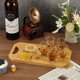 thumbnail image 5 of Bandeja de chupitos de tequila hecha a mano, sin vasos, color madera nudosa, soporte rectangular de bambú para vasos de chupito, bandeja para servir vino, 5 of 6