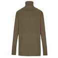 thumbnail image 4 of RYRJJ Women Trendy Casual Turtleneck Sweater Long Sleeve Slouchy Cable Knit Tunic Sweaters Lightweight Pullover Jumper Tops with Pockets(Khaki,XL), 4 of 5
