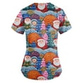 thumbnail image 4 of HaHaHappy Scrubs for Women Christmas Plus Size V Neck Ugly Christmas Santa Print Scrub Tops Cute Short Sleeve Funny Scrub Shirts Nursing Uniform Medical Nurse Workwear with Pocket Blue 5XL, 4 of 4