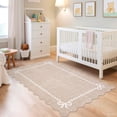 thumbnail image 1 of Nanan 8'x10' Scalloped Bow Area Rug, Non-Slip Back, Machine Washable Low-Pile Carpet for Living Room Bedroom Nursery Home Decor,Camel, 1 of 7