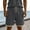 Dark Gray, variant on Men's Casual Fashion Linen Color Block Cargo Shorts, Vintage Drawstring Waist Multi Pocket Loose Fit Outdoor Shorts Dark Gray S