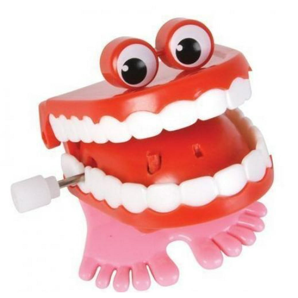 Chattering / Chomping Wind up Toy Walking Teeth with Eyes 12 Pack