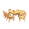 thumbnail image 1 of Grade-A Teak Dining Set: 8 Seater 9 Pc: 60" Rectangle Table And 8 Osborne Arm Chairs Outdoor Patio WholesaleTeak #51OS0609, 1 of 4