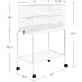 thumbnail image 3 of HOWEN 47-inch Flight Bird Cages for Parakeets Cockatiels Conures Budgies Finches Lovebirds Canaries Parrots Breeding Birdcage with Detachable Rolling Stand, White, 3 of 14