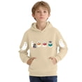 thumbnail image 2 of NEBWOAK Boys Girls Ghost Hoodie Reading Cartoon Halloween Sweatshirt Khaki,Size 9-10T, 2 of 5