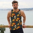 thumbnail image 4 of Wukai Halloween Skull Print Men’s Workout Tank Top Sleeveless Muscle T shirt Gym Running Fitness Tank Top-Medium, 4 of 7