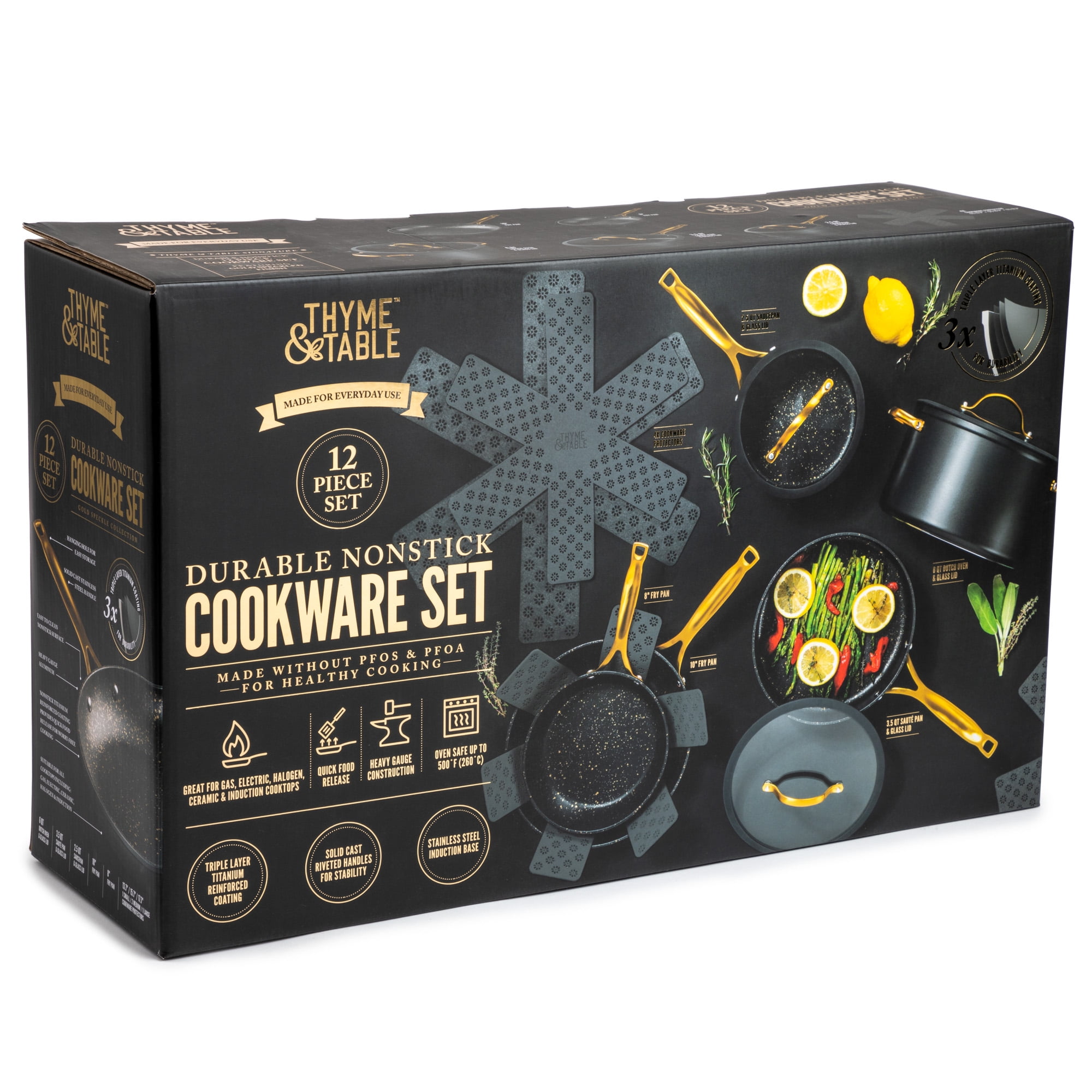 thyme and table cookware set black and gold review