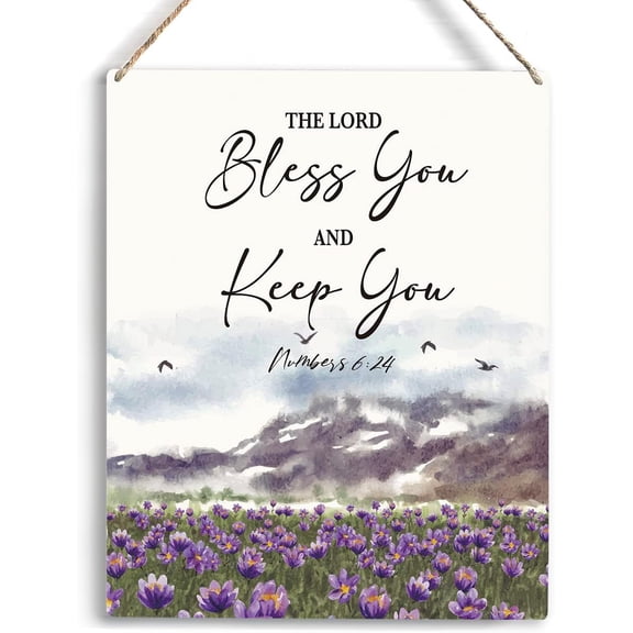Christian Inspirational Wall Art The Lord Bless You And Keep You Christian Blessing Quote Wall Decor Religious Gifts Wall Decor Christian Bible Verse Wall Art Wooden Hanging Sign 8x10 Inch