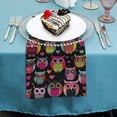 thumbnail image 4 of WYYP Owls Hearts Black Background Polyester Cloth Napkins Home Decor Party Dinner Decoration Washable Napkins 6 PCS, 4 of 7