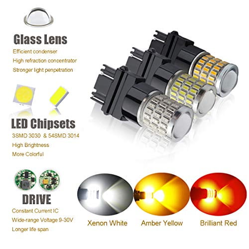 Dshiner Newest 10-30v Super Bright Low Power 3157 3056 3156 3057 3457 4114 4157 LED Bulbs with Projector for Backup Reverse Lights Tail Brake Signal Lights 6500K Xenon White Dshiner Newest 10-30v Super Bright Low Power 3157 3056 3156 3057 3457 4114 4157 LED Bulbs with Projector for Backup Reverse Lights Tail Brake Signal Lights 6500K Xenon White