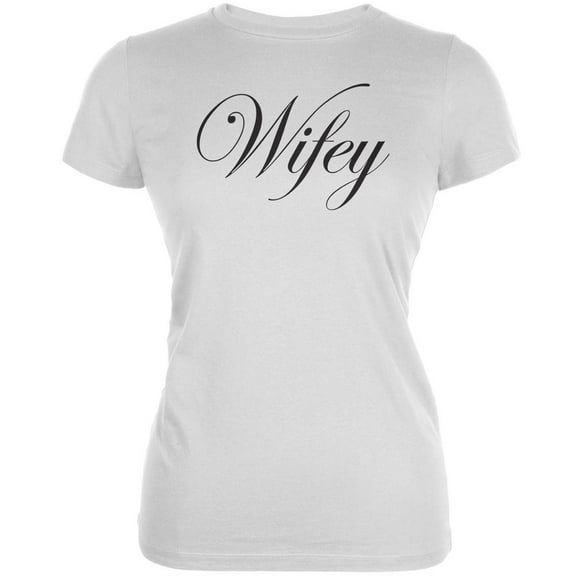 Wifey White Juniors Soft T-Shirt - X-Large