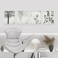 thumbnail image 3 of PixonSign Framed Posters Black & White Forest Tree Leaf Dandelion Prints, Set of 4 Country Farmhouse Plants Wall Décor, Adhesive Canvas Wall Art, Minimalism Home Artwork - 8"x10" White, 3 of 5