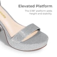 thumbnail image 3 of Sandalia DREAM PAIRS Plataforma Tacón Grueso Plateado con Brillo, 3 of 7