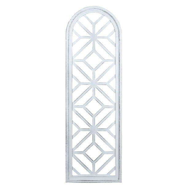 Stratton Home Decor Farmhouse Arched Distressed White